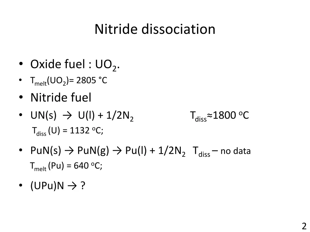 nitride dissociation