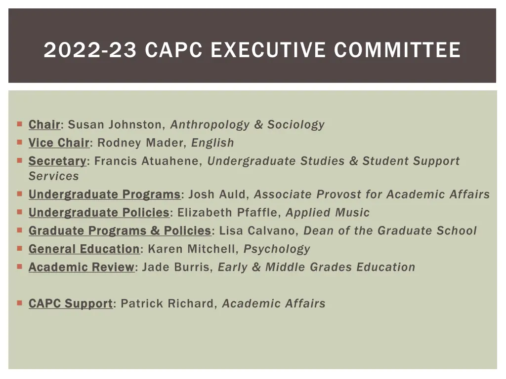 2022 23 capc executive committee
