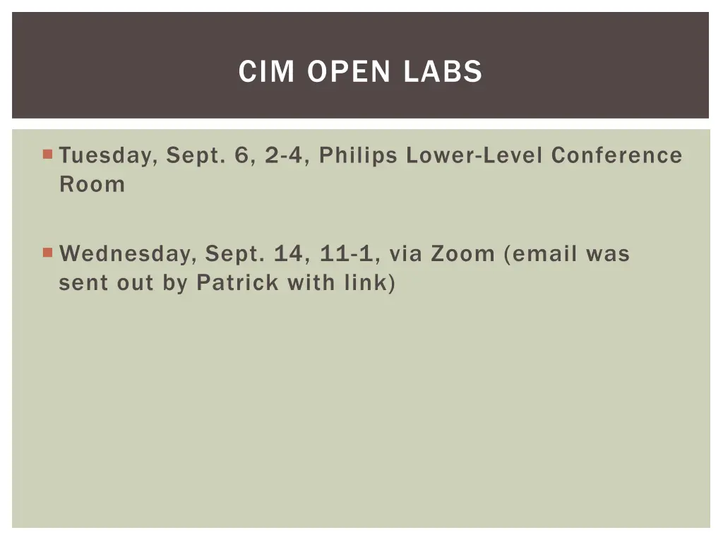cim open labs