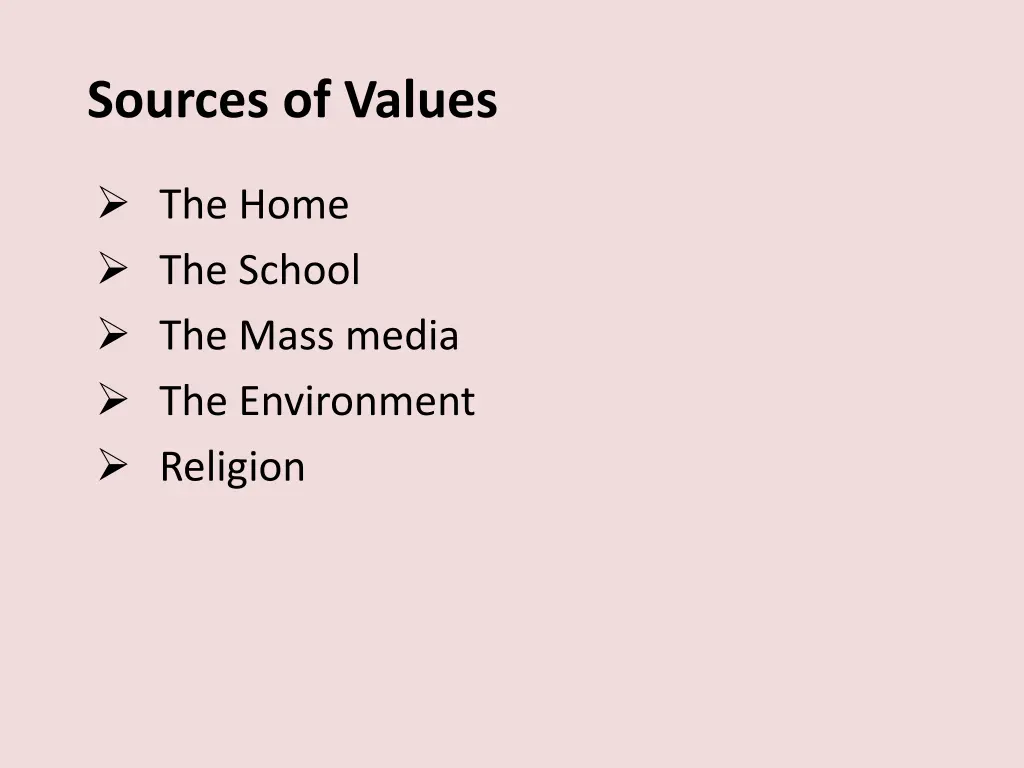 sources of values