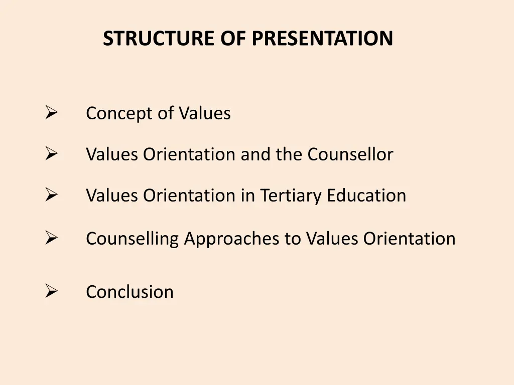 structure of presentation