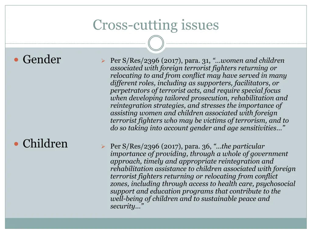 cross cutting issues