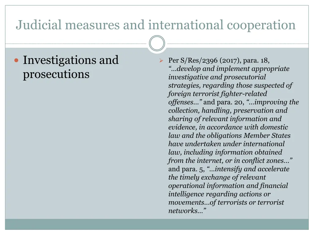 judicial measures and international cooperation