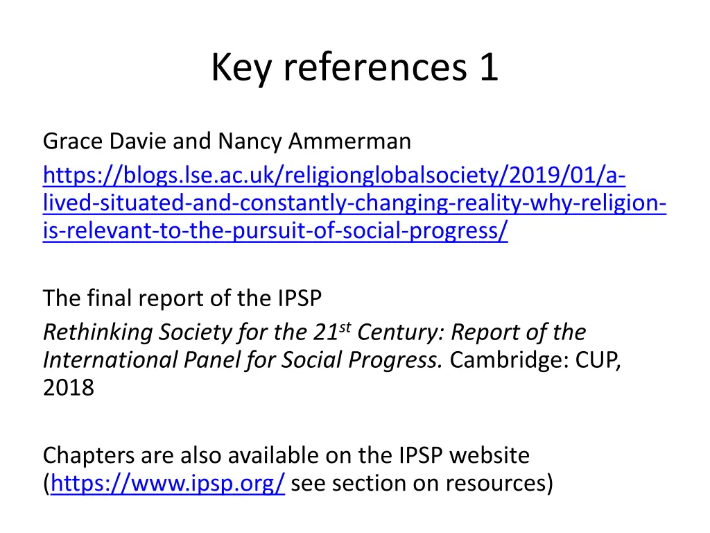 key references 1