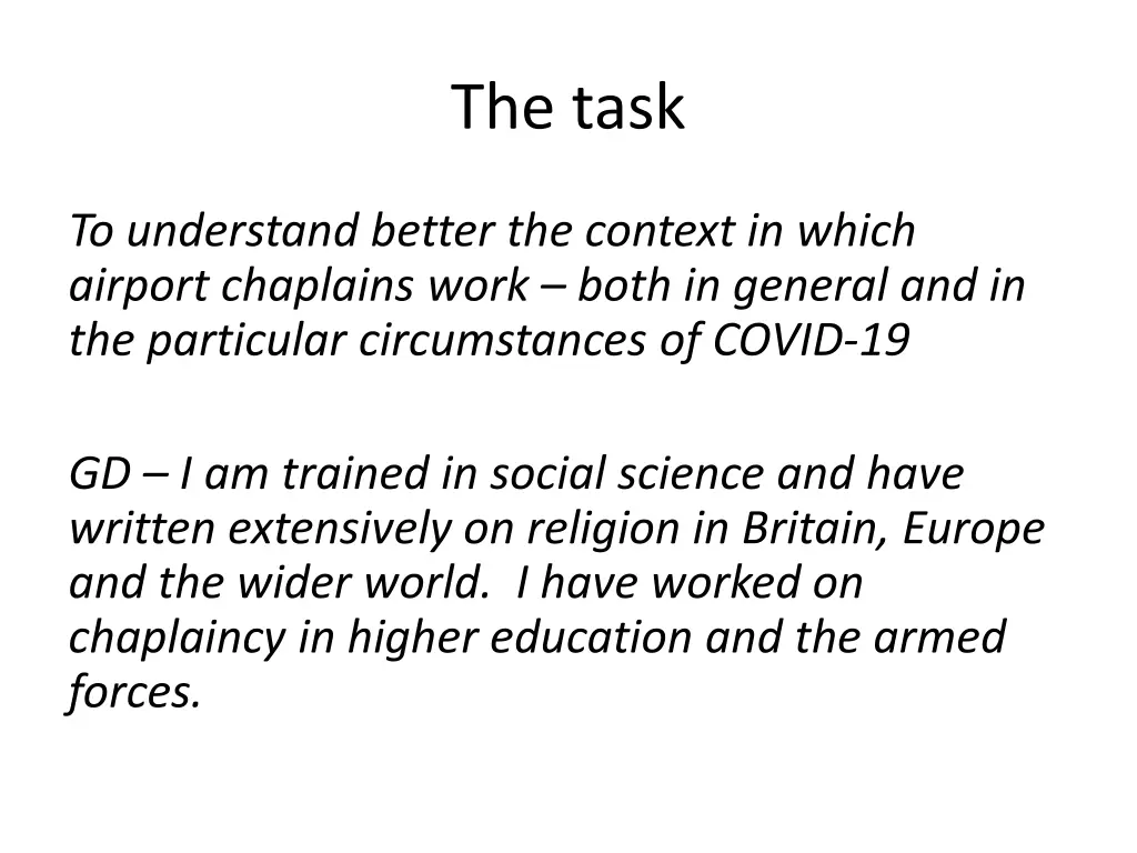 the task