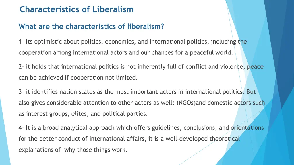 characteristics of liberalism