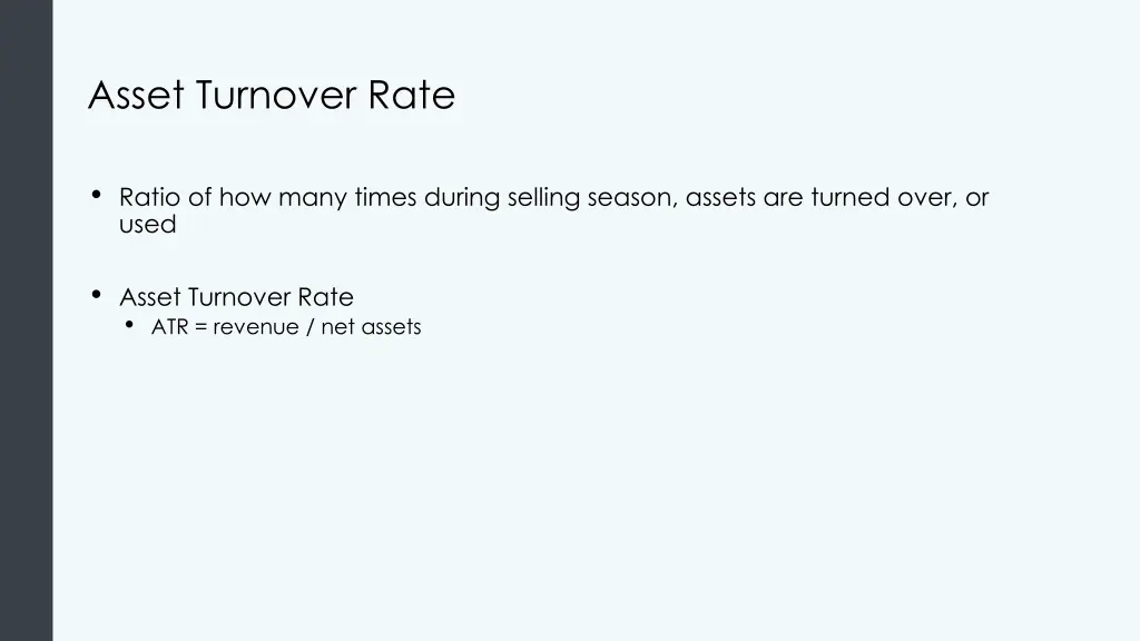 asset turnover rate