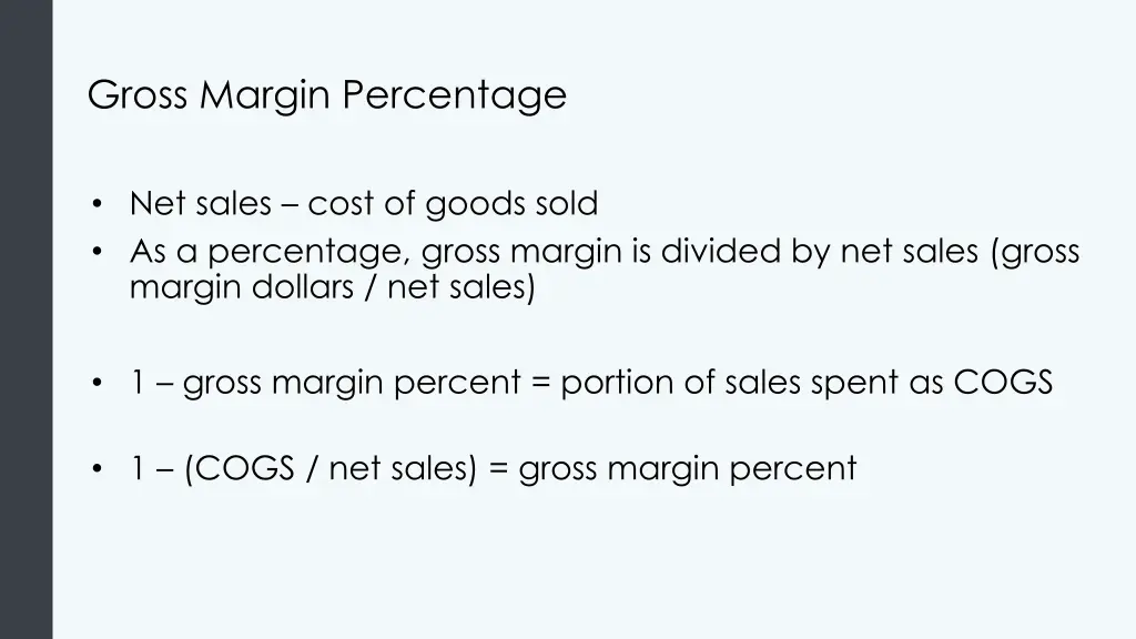 gross margin percentage