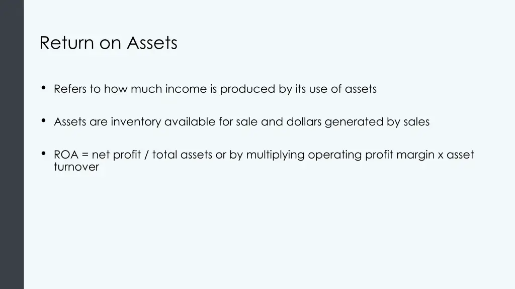 return on assets