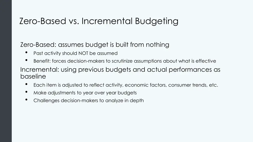 zero based vs incremental budgeting