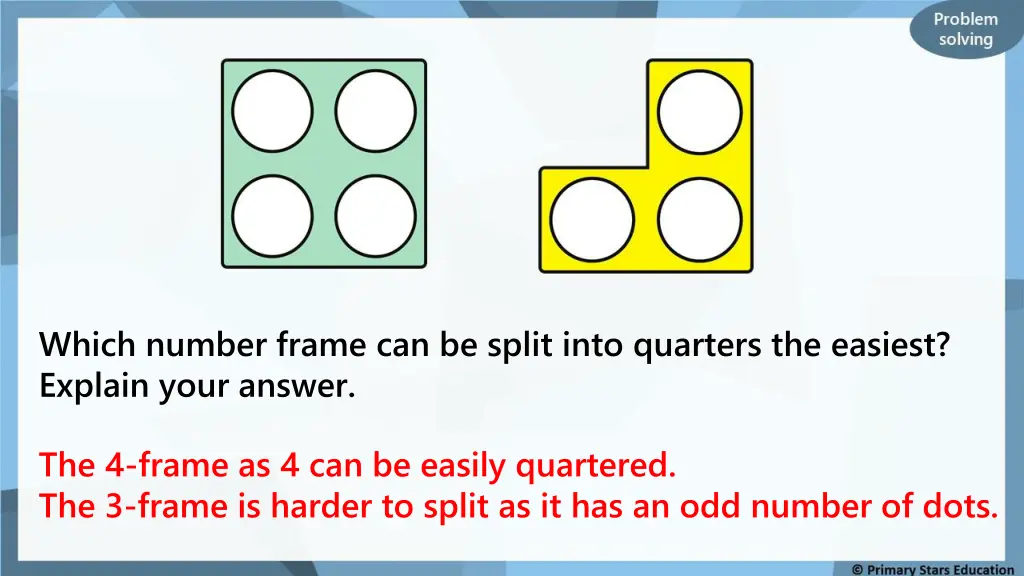 which number frame can be split into quarters