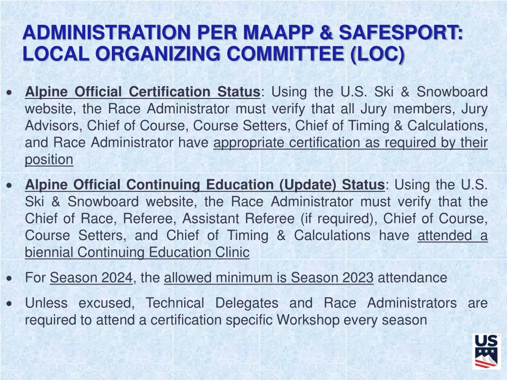 administration per maapp safesport local 1