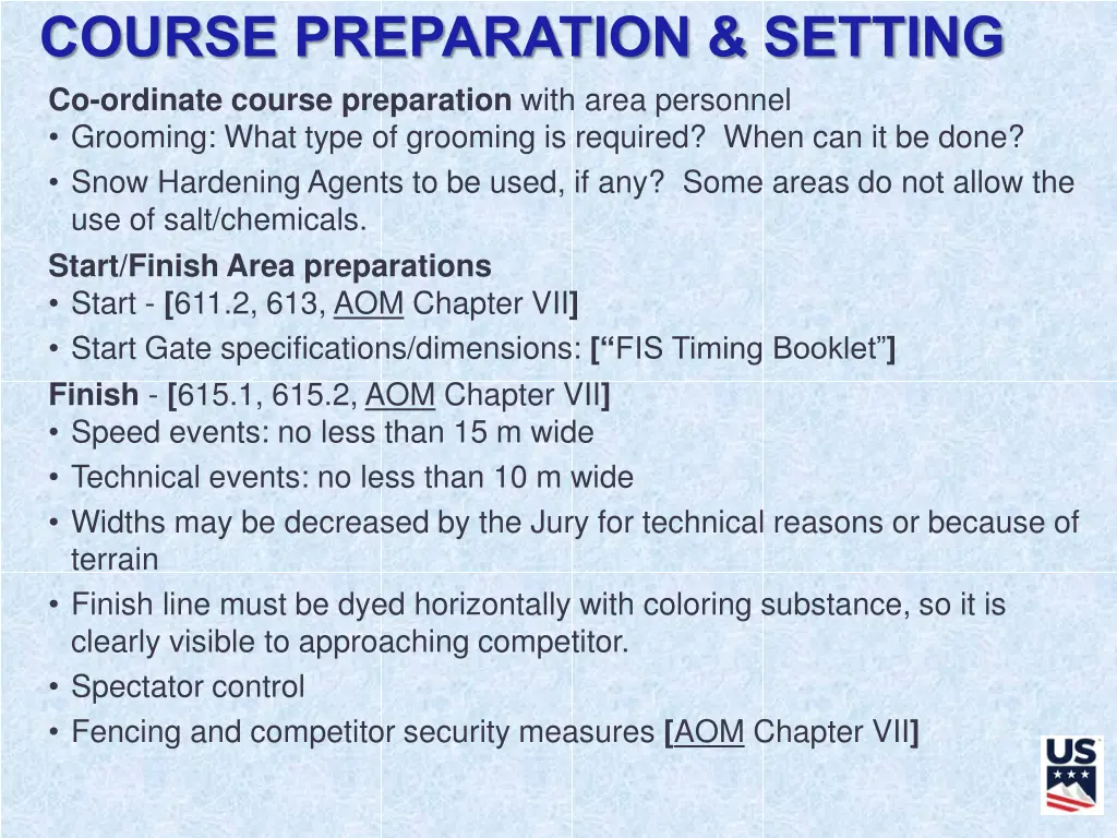 course preparation setting co ordinate course