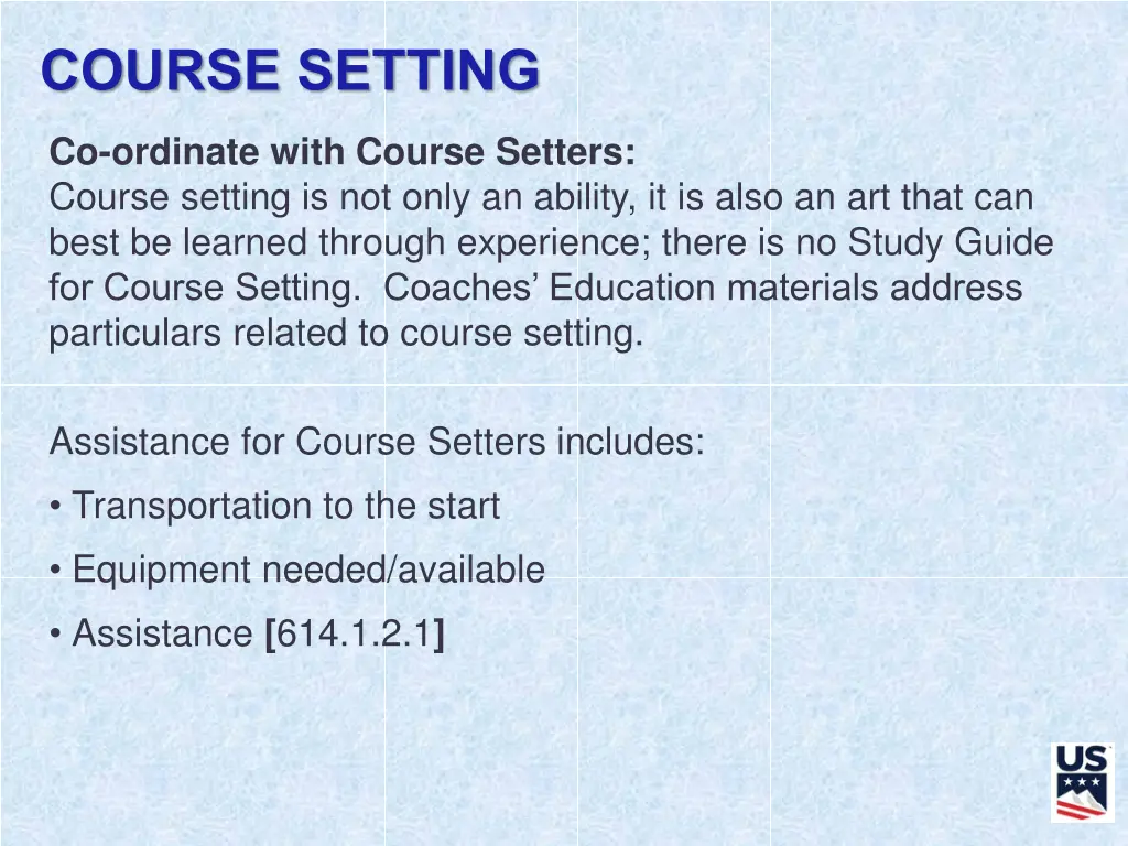 course setting