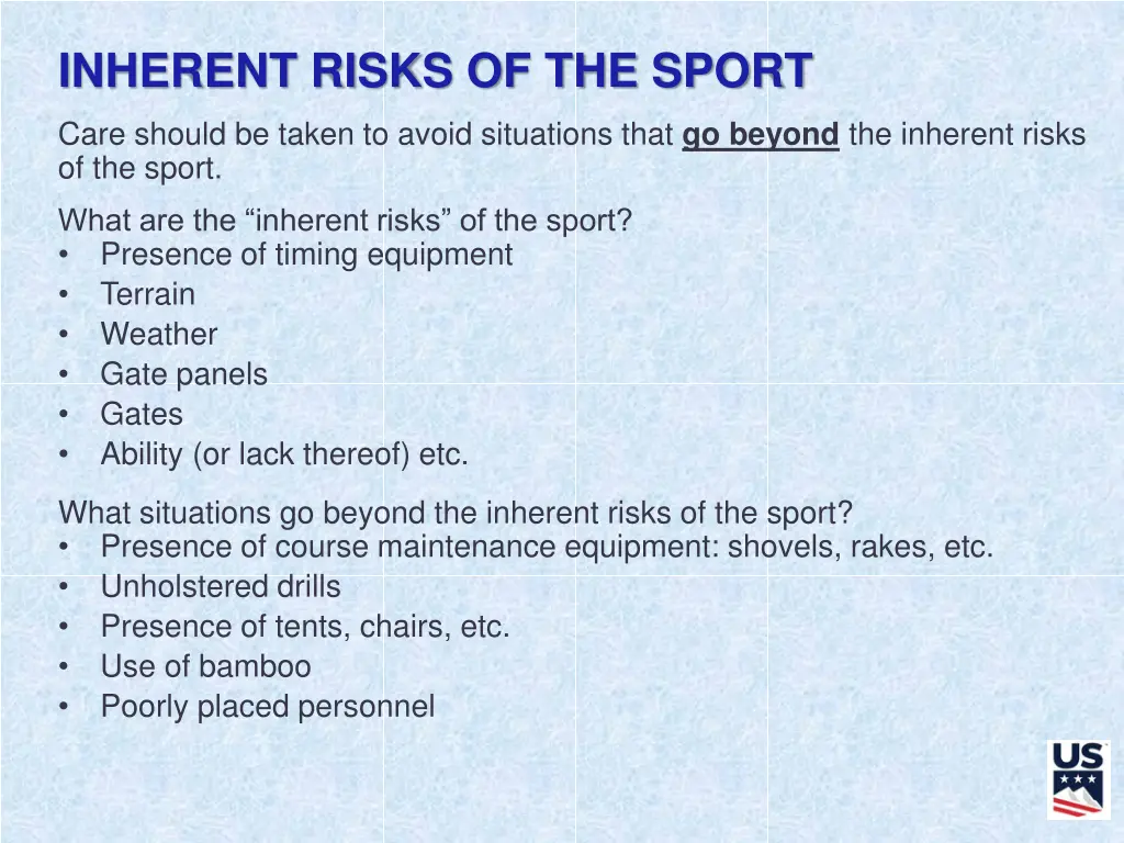 inherent risks of the sport