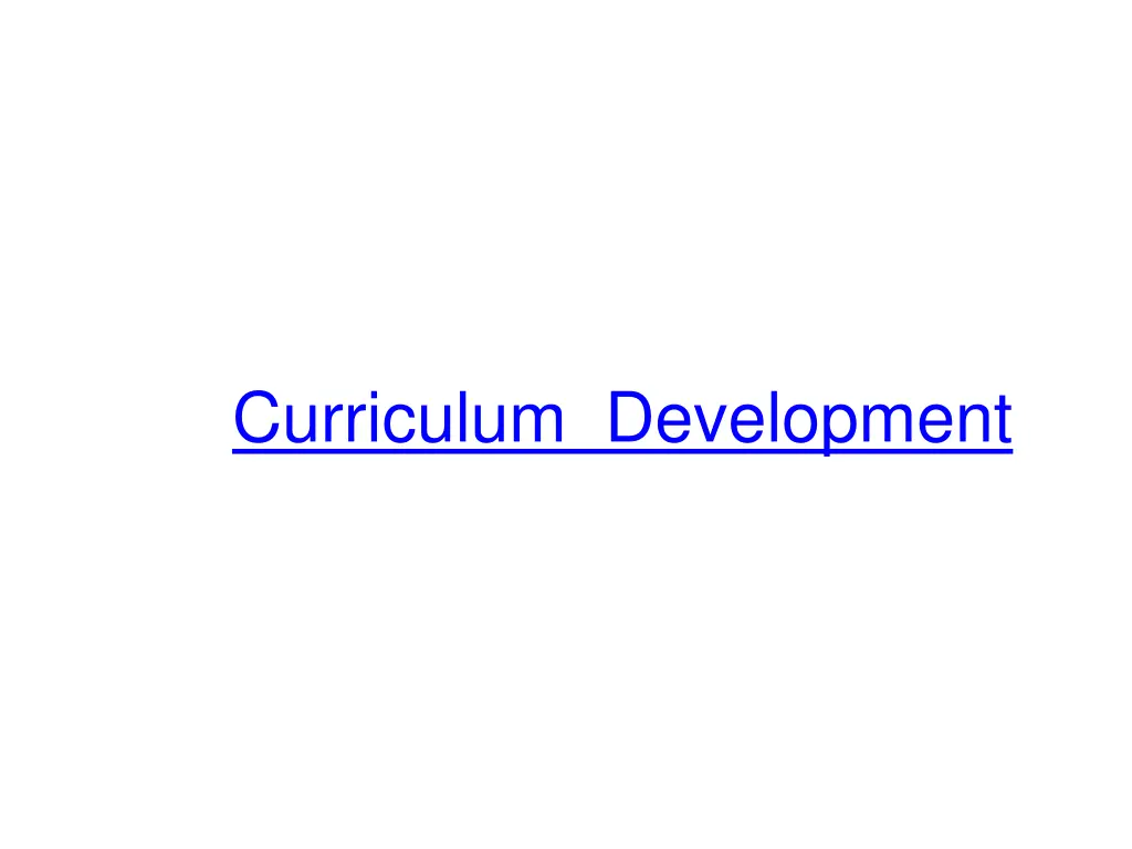 curriculum development