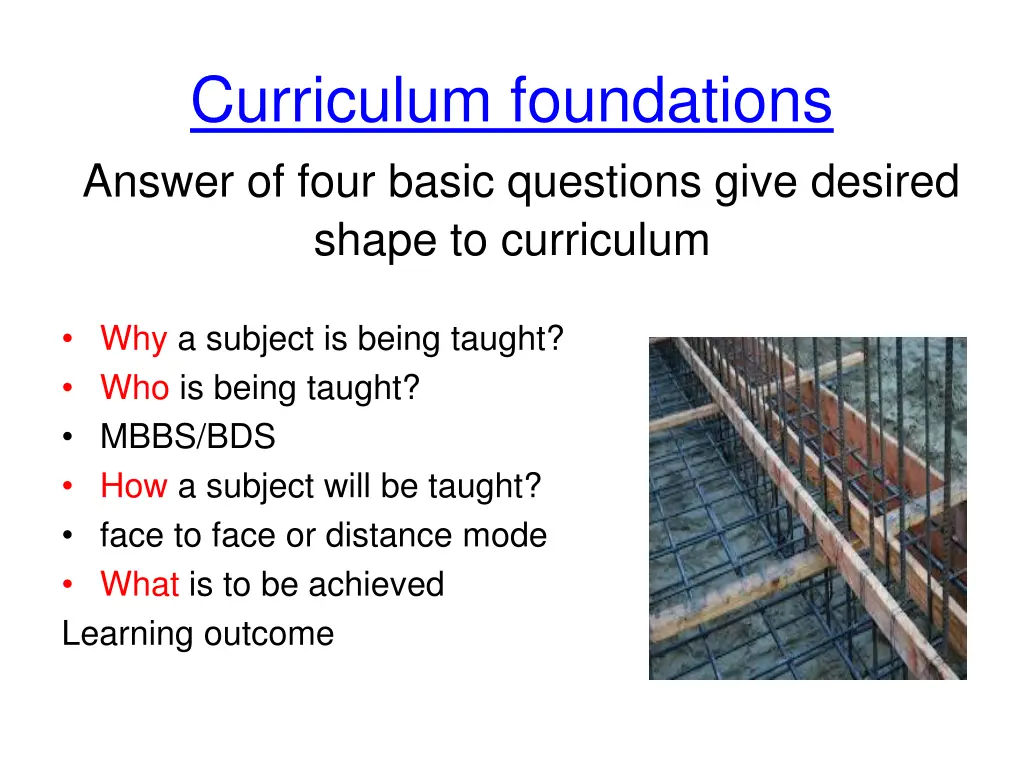 curriculum foundations answer of four basic