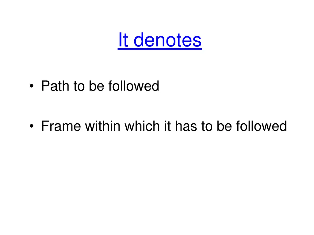 it denotes