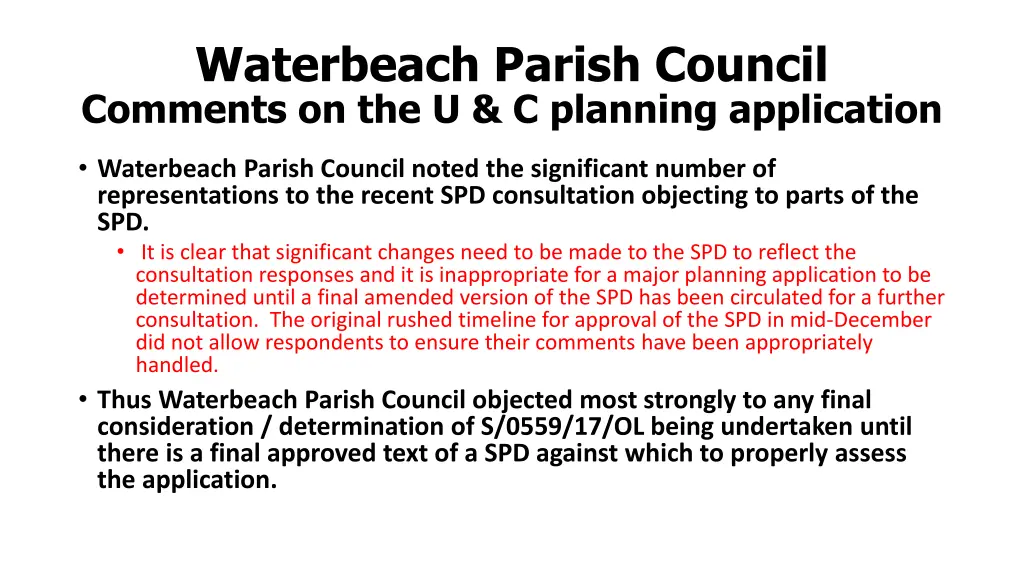 waterbeach parish council comments 1