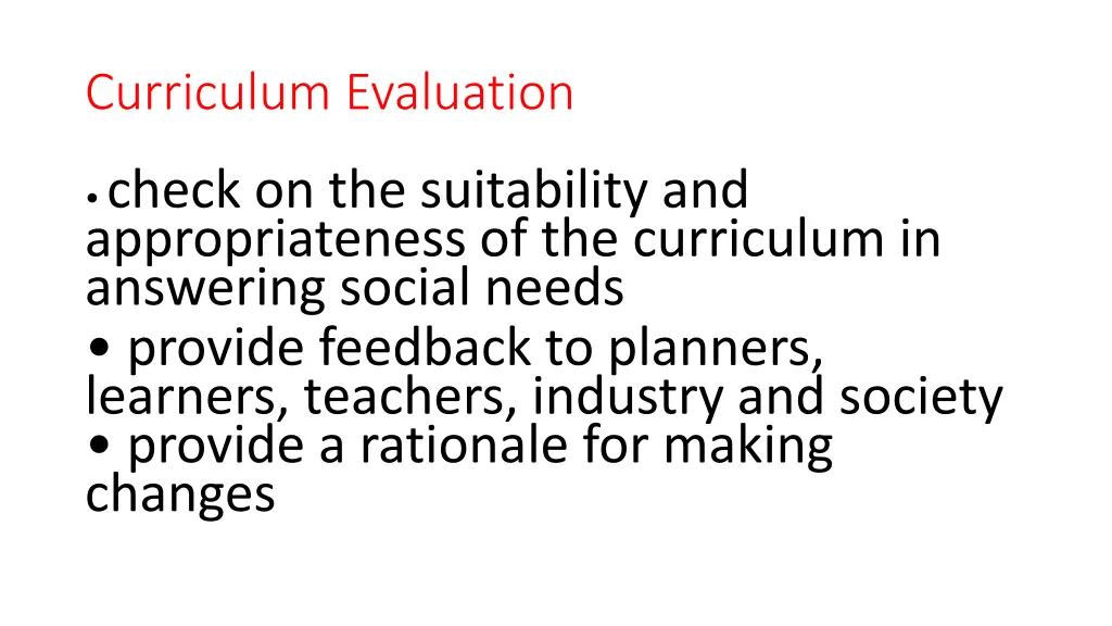 curriculum evaluation 1