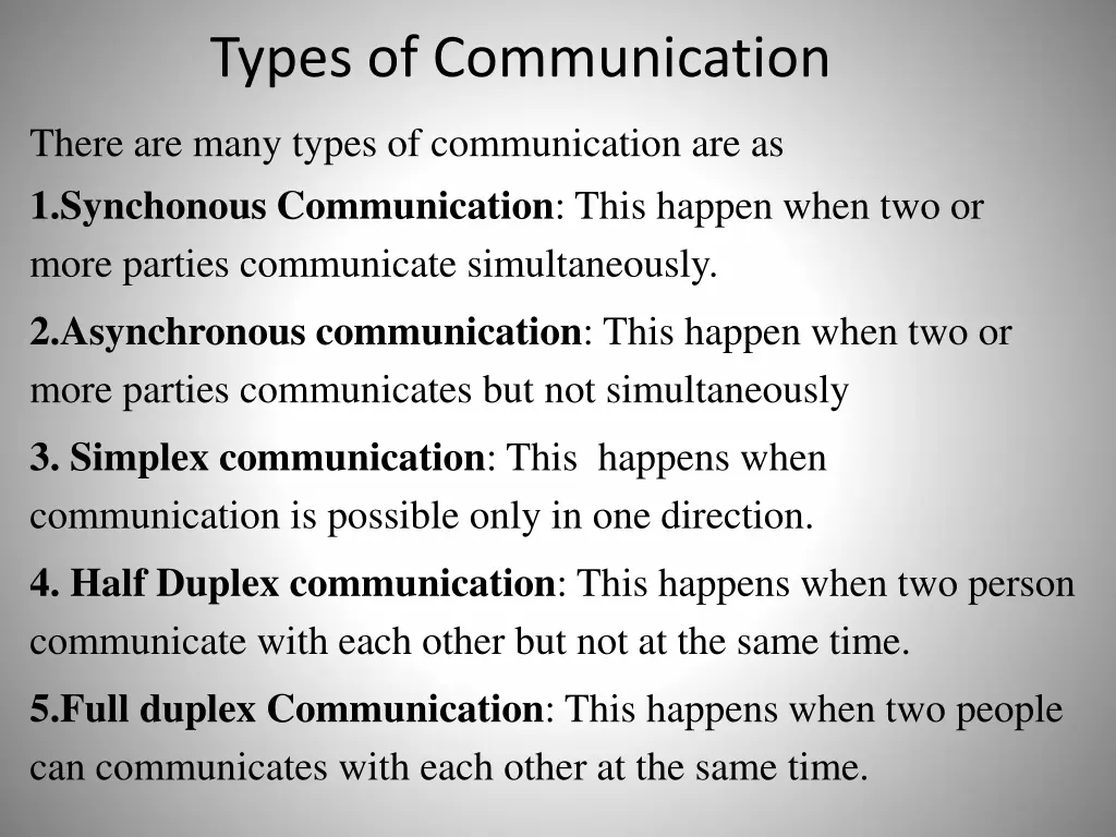 types of communication