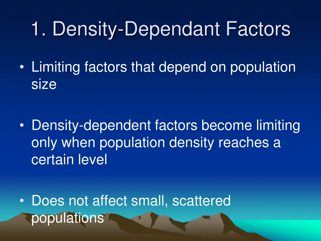 1 density dependant factors