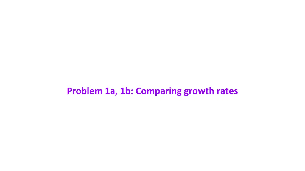 problem 1a 1b comparing growth rates