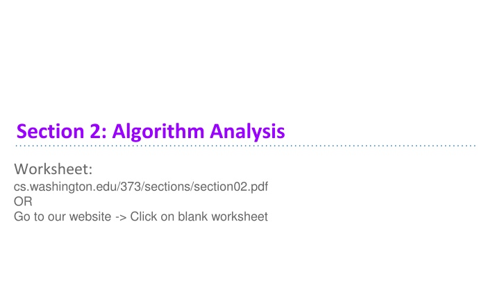 section 2 algorithm analysis