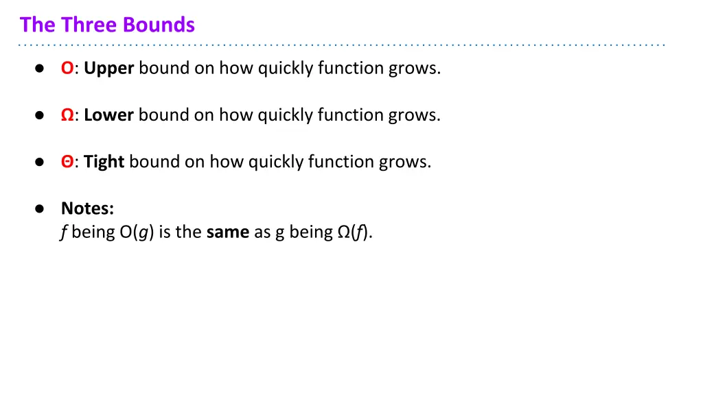 the three bounds