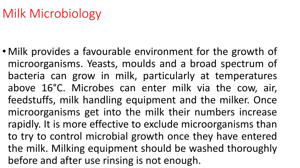 milk microbiology