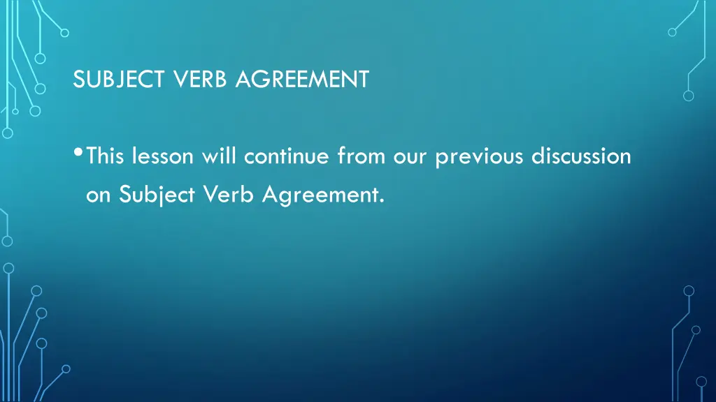 subject verb agreement