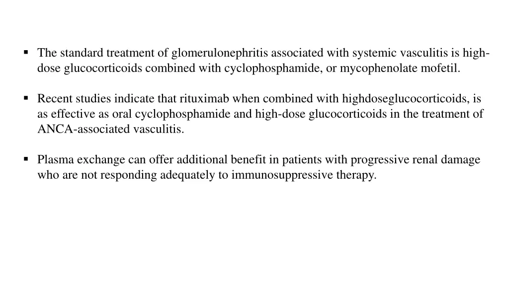 the standard treatment of glomerulonephritis