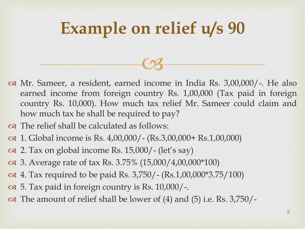 example on relief u s 90