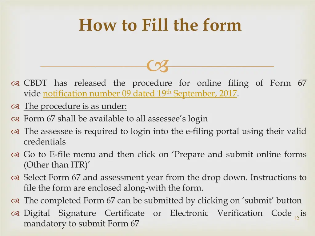 how to fill the form