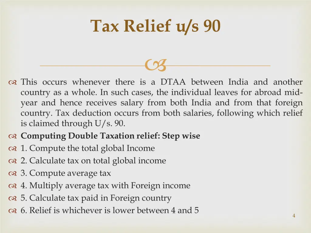 tax relief u s 90