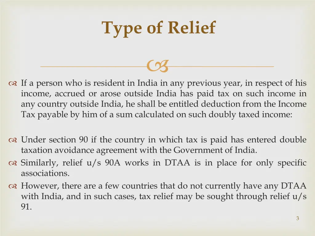 type of relief