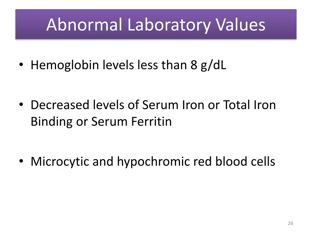 abnormal laboratory values