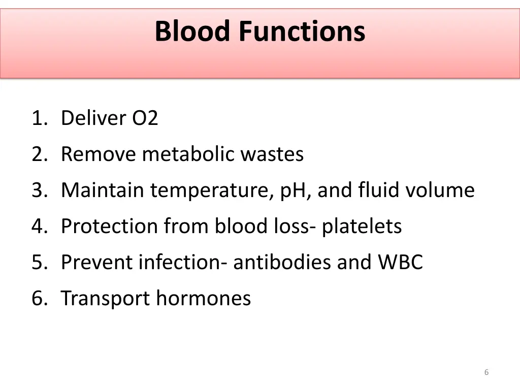 blood functions