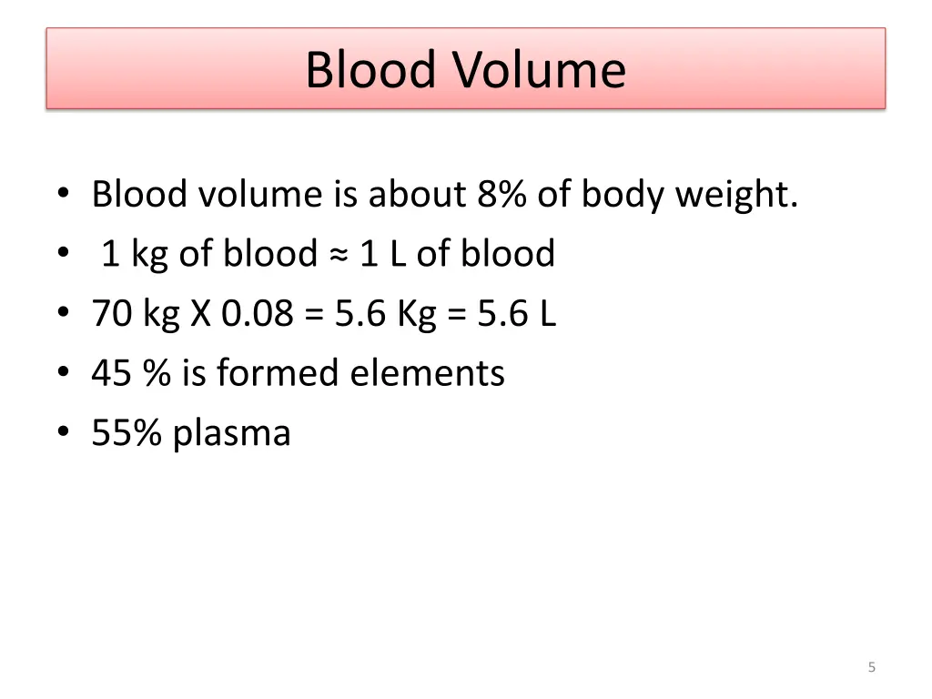 blood volume