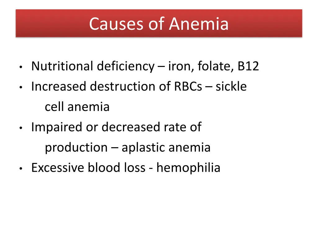 causes of anemia