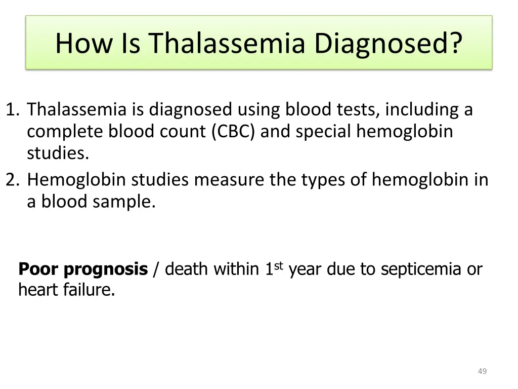 how is thalassemia diagnosed