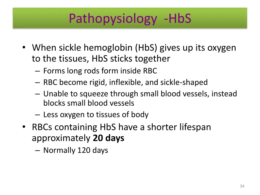 pathopysiology hbs