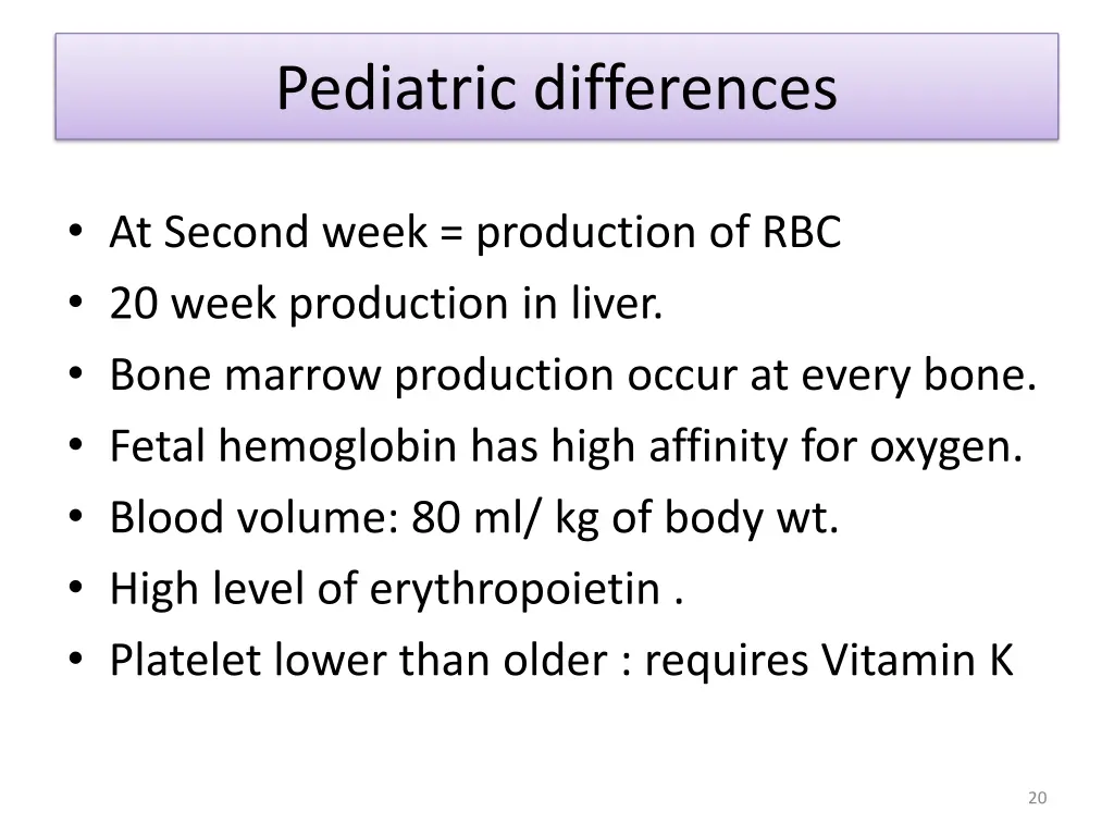 pediatric differences