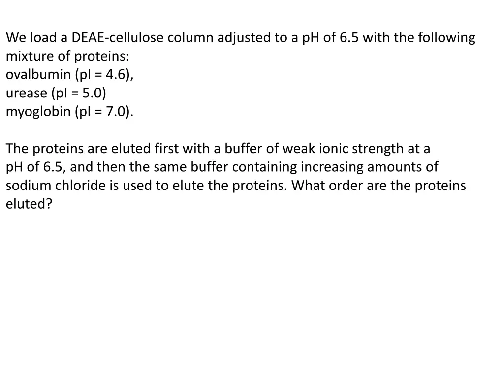 we load a deae cellulose column adjusted