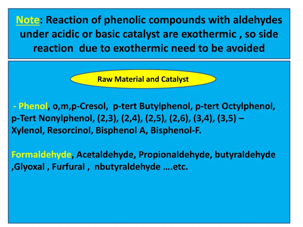 note reaction of phenolic compounds with