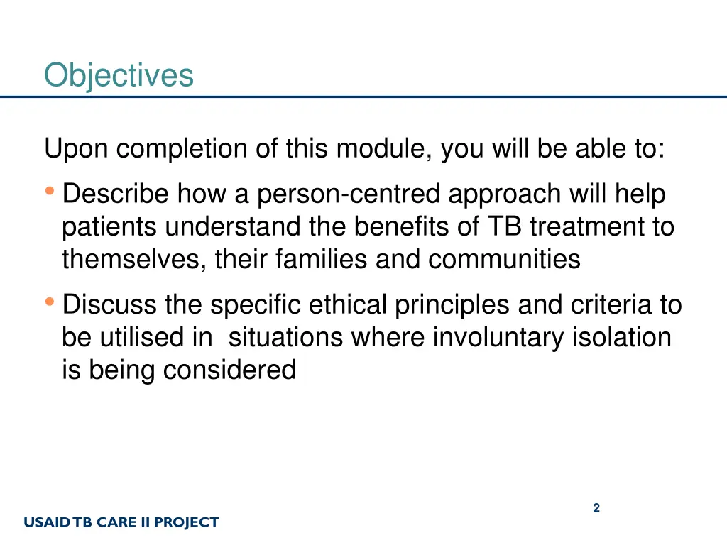 objectives