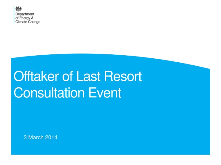 offtaker of last resort consultation event