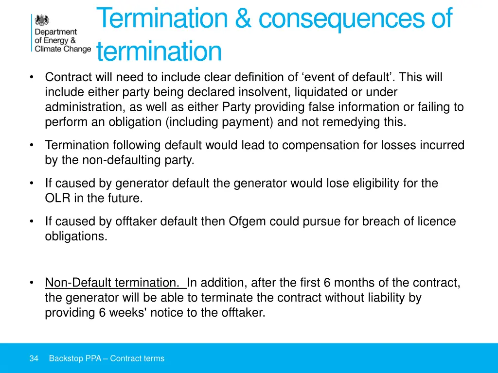 termination consequences of termination contract