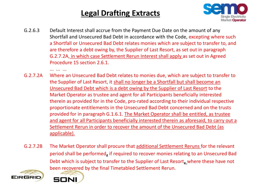 legal drafting extracts