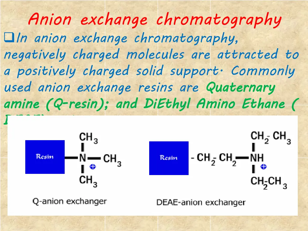 anion exchange chromatography in anion exchange
